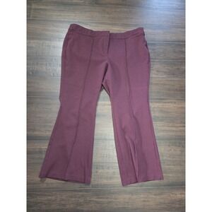 Lane Bryant Flare Dress Pants Plus‎ Size 24 Ponte Red Maroon Career Trouser